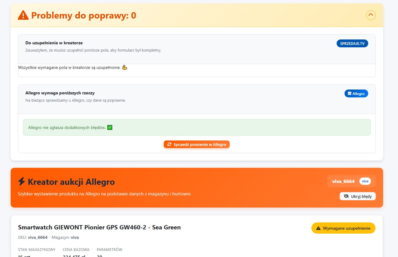 Allegro Creator AI - Automatyczna diagnostyka 